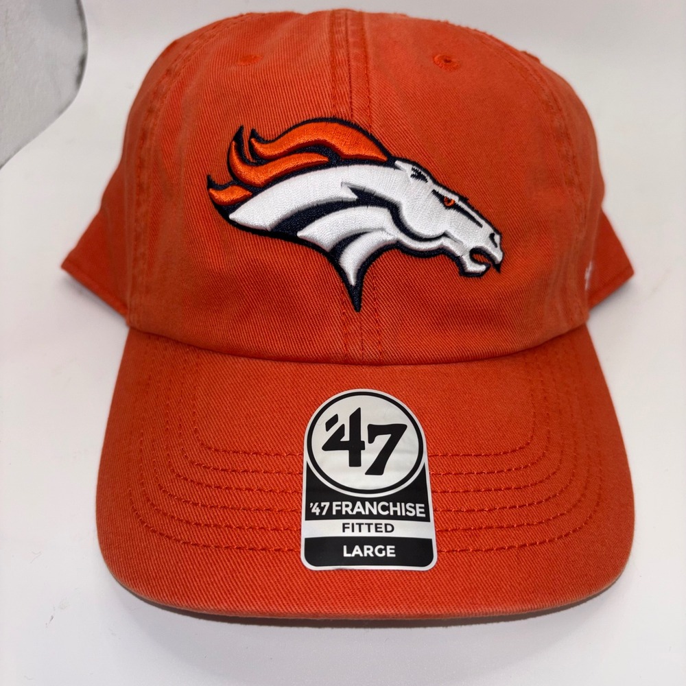 Denver Broncos 47 Brand Franchise Fitted Hat Orange Men Large NFL F-CLSSC10GWF